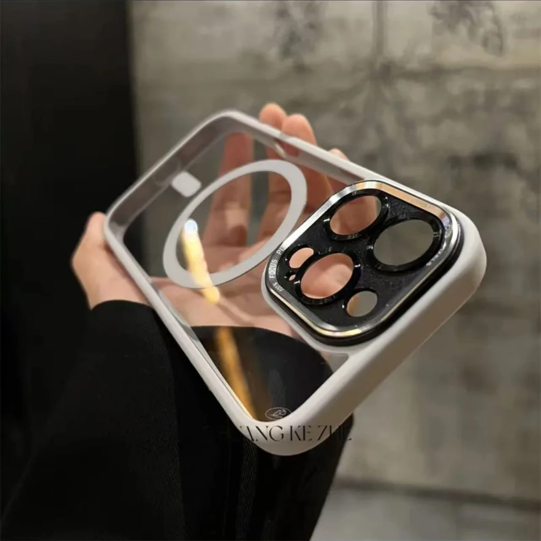 适用苹果17Promax手机壳iPhone16pro透黑14plus磁吸15简约13硬壳