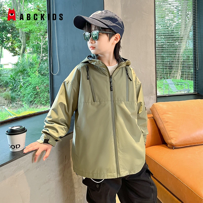 Abckids春秋洋气外套23年爆款网红街拍韩版风衣毕业礼防水防风服