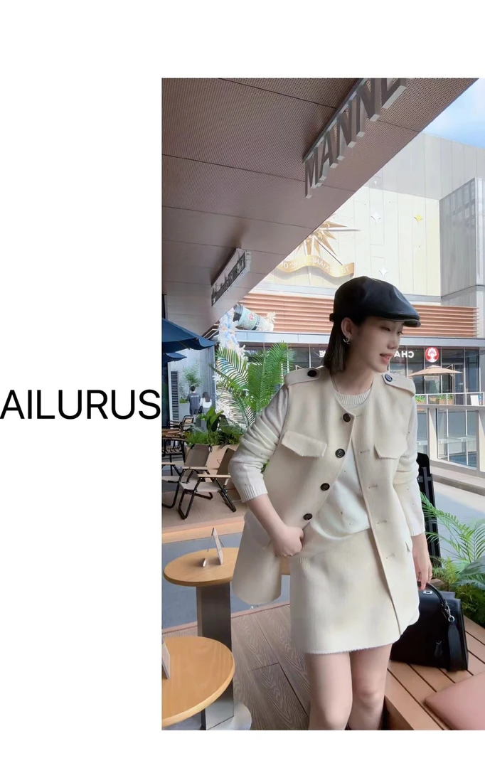 AILURUS【望眼欲穿】2024高端欧货秋冬100%羊毛休闲洋气时尚套装