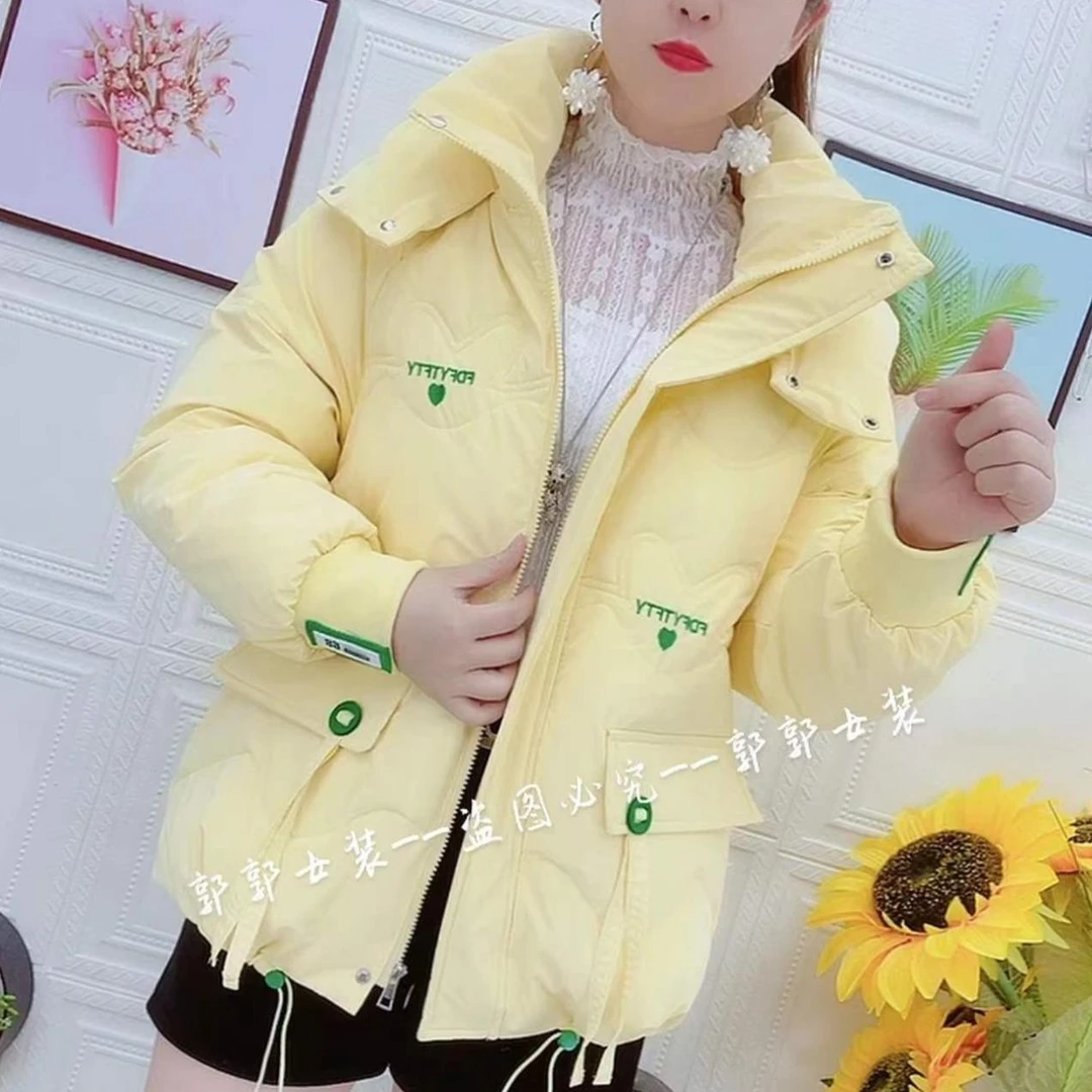 免洗亮面保暖棉服女2024冬季新款洋气百搭韩版时尚宽松外套