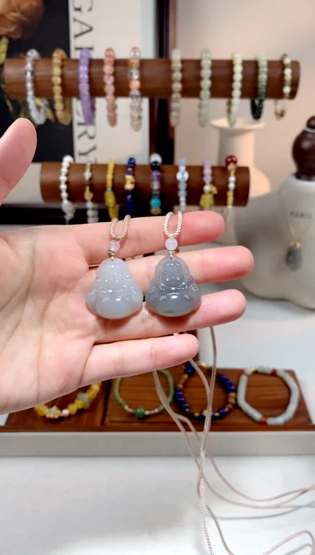 【闪购商品】和田玉毛衣链未镶嵌佛公烟紫25258毛衣链多样性发一