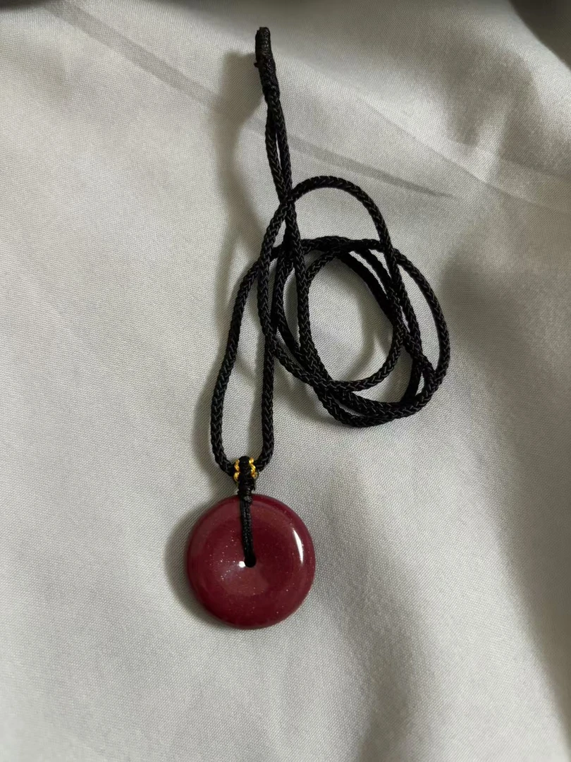 含辰砂工艺品平安扣朱砂毛衣链