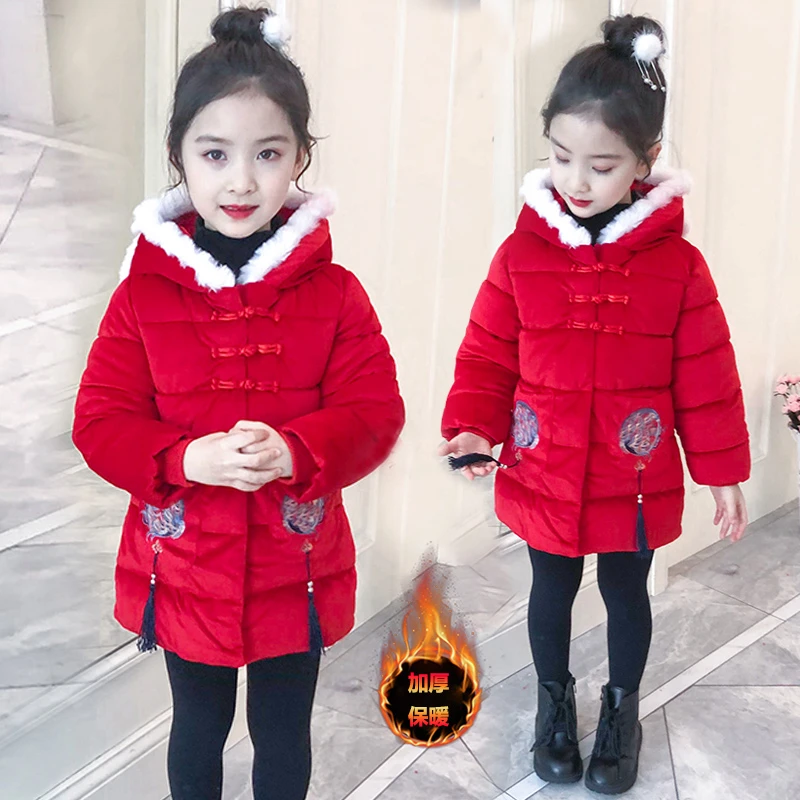 2025新款儿童唐装棉衣女童加厚拜年服冬装中国风棉服女孩冬季汉服