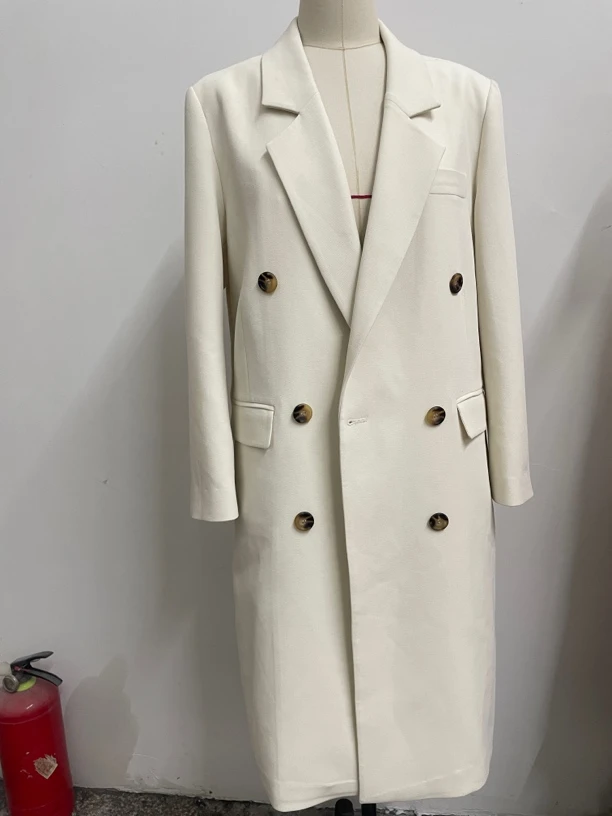 2025春装新款韩版修身翻领直筒风衣