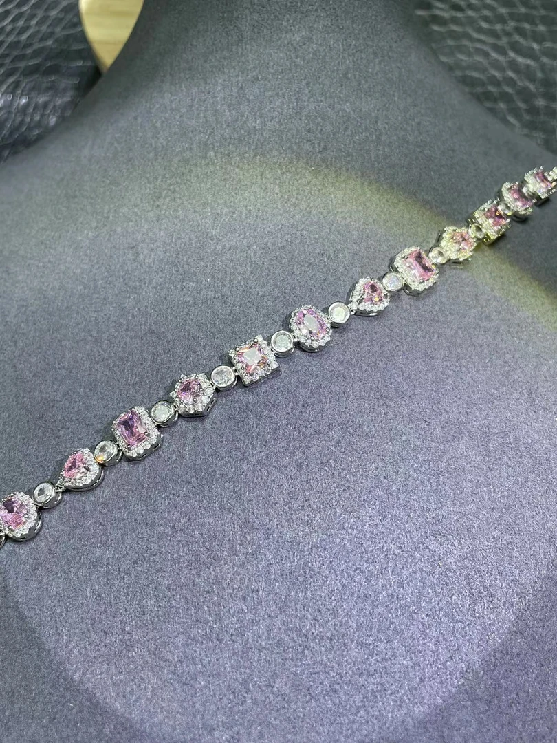 时尚范手链 轻奢时尚气质经典豪华粉色手链D924