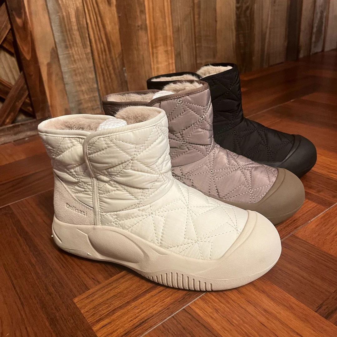 Oulisasi宇航布雪地靴2024复古手工靴轻便软底软面女靴