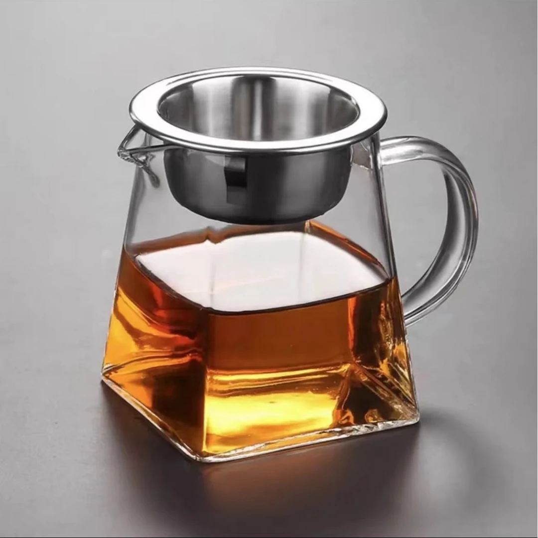 公道杯茶具玻璃茶漏茶杯高档茶漏一体公道杯过滤加厚耐热泡茶公杯