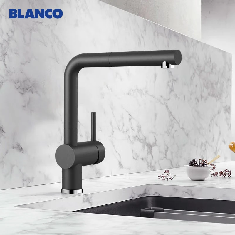 BLANCO/铂浪高LINUS-S抽拉式旋转高压厨房水槽冷热水双出水水龙头