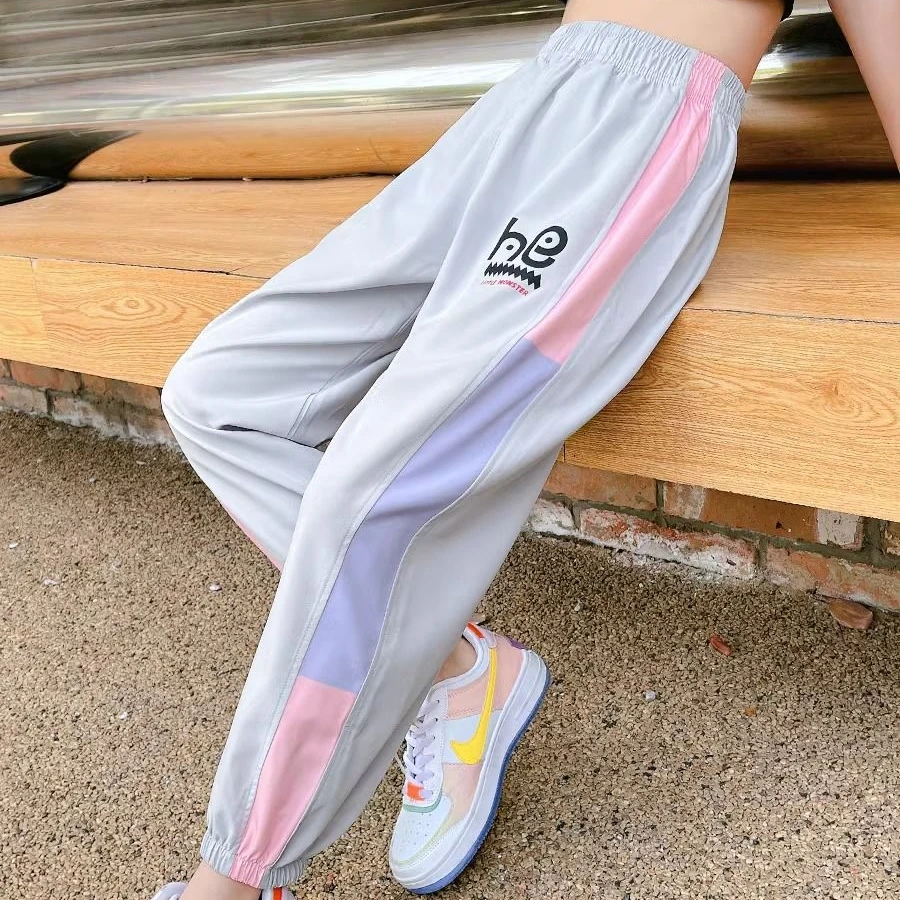 女童防蚊裤夏季薄款中大童宽松运动长裤儿童速干休闲裤洋气时尚