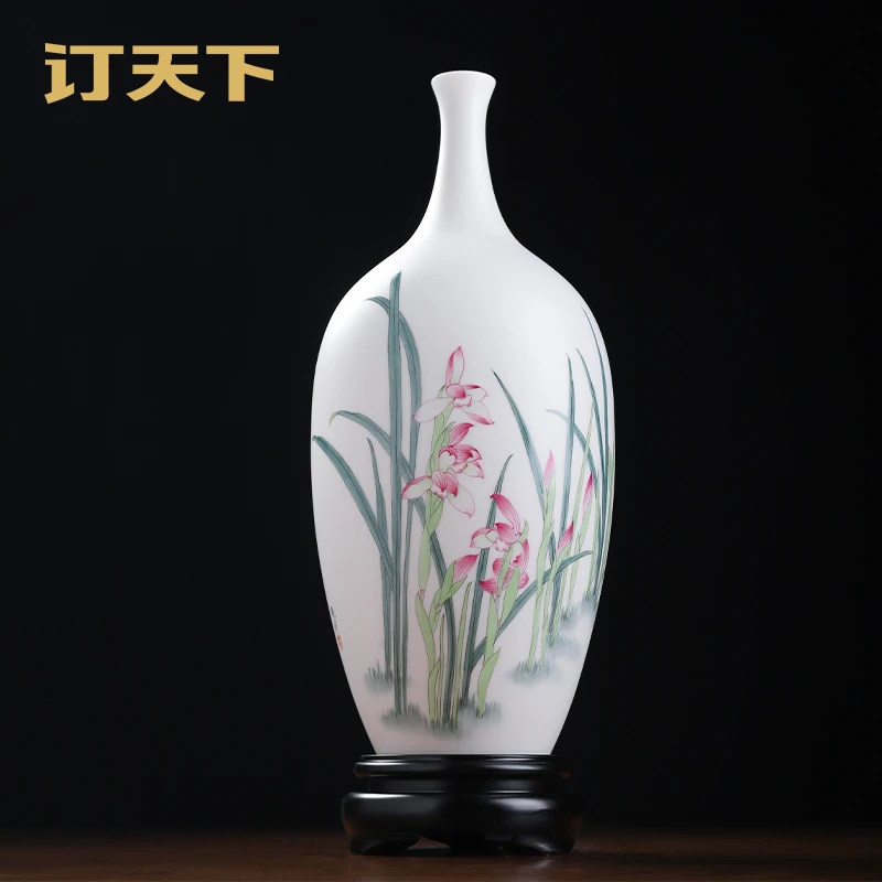订天下《幽香》庄晓明大师手绘创意陶瓷花瓶中式客厅博古架装饰摆件