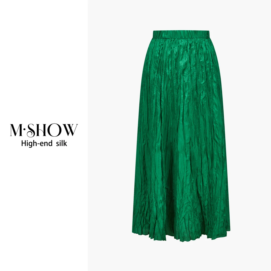 【重磅真丝】100%桑蚕丝22姆米电力纺纯色女士百搭真丝半身裙8905Q