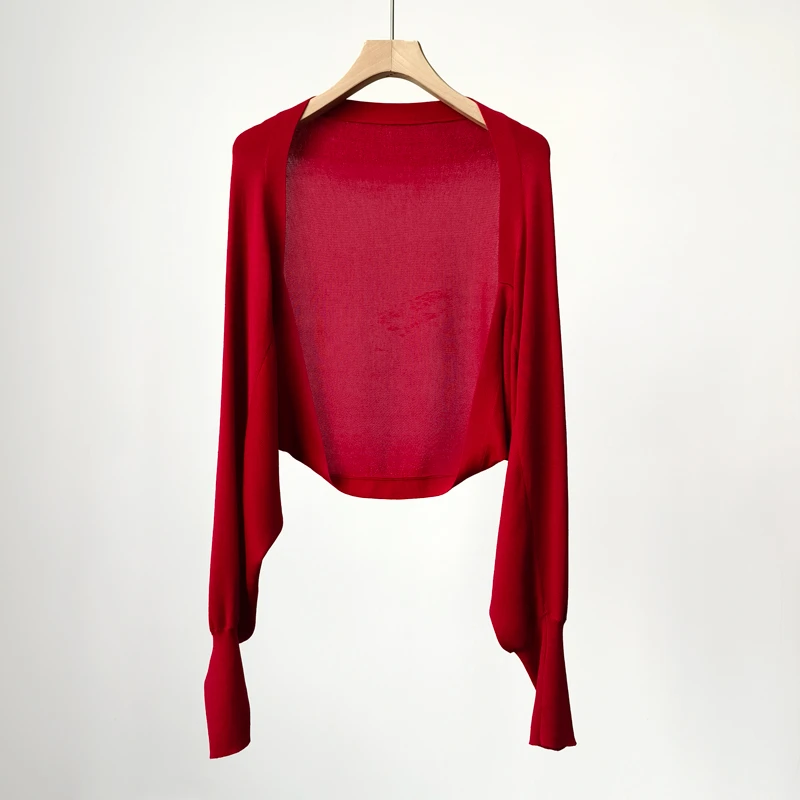 【依格歌优选现货】 春夏季天丝薄款空调房披肩女连体袖外搭纯色