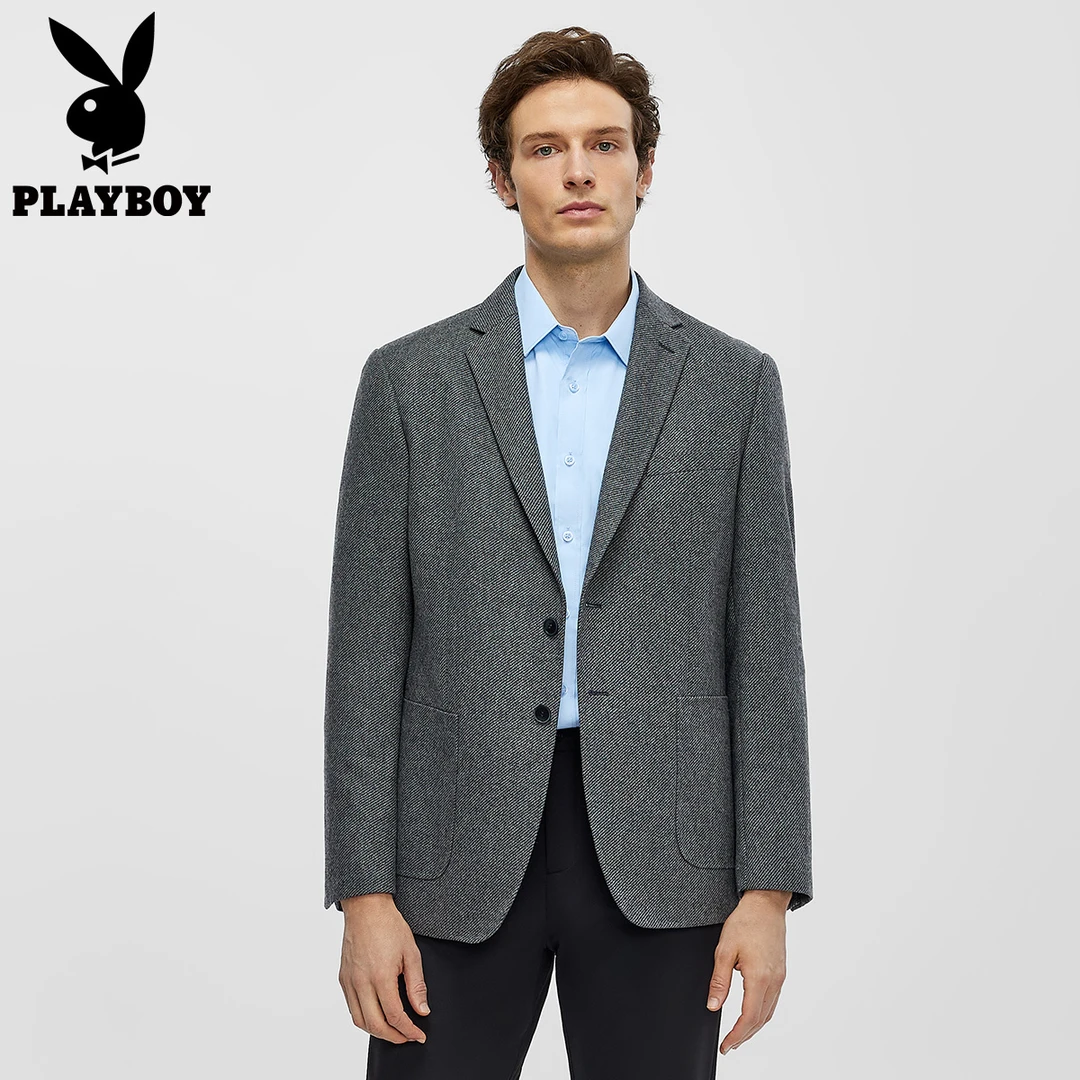 PLAYBOY/花花公子男士西装上衣商务休闲修身正装职业面试西服