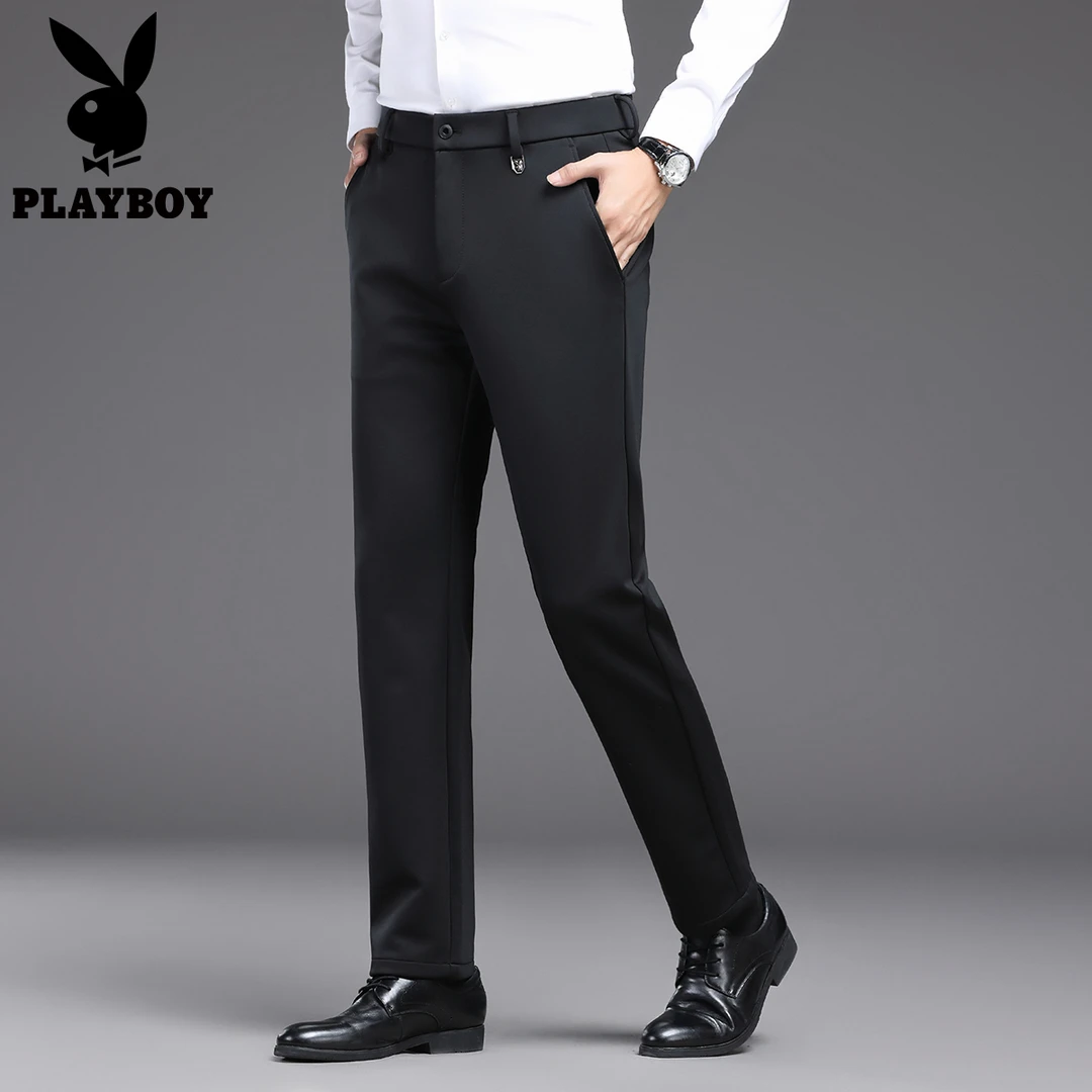 PLAYBOY/花花公子花花公子24年新款西装商务男士休闲直筒修身裤