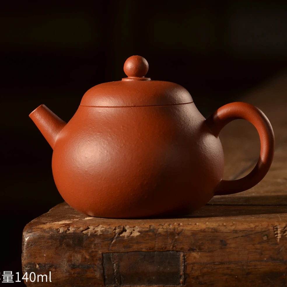 【观一茶堂】观一器成竹·手工朱泥直嘴梨壶140ml紫砂壶精致