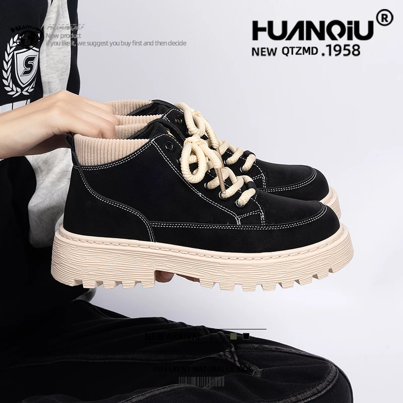 环球情侣爆款厚底黑色马丁靴女款2025冬季女鞋加绒百搭英伦风短靴