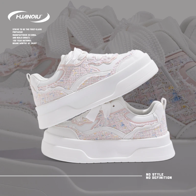 环球厚底小白鞋女款2025夏季新款爆款休闲女鞋子学生百搭增高板鞋