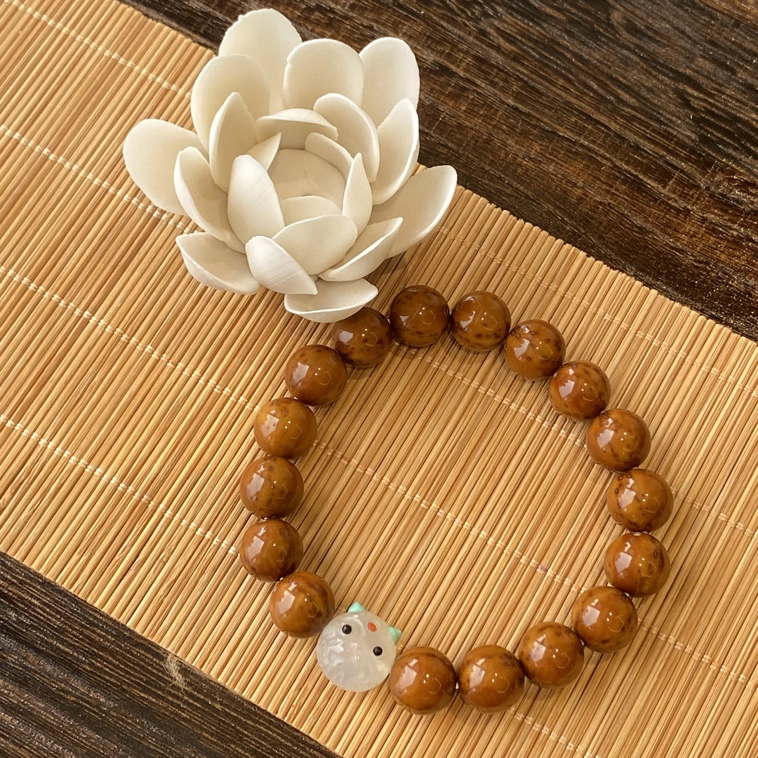 紫金鼠熊猫实心鼠片圆珠1.2高油单圈紫金鼠原籽文玩手串精品正宗