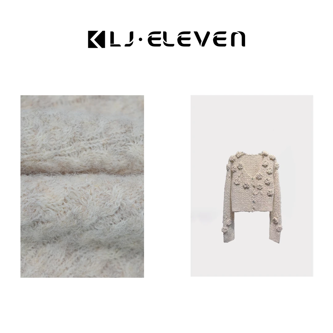 KLJ·ELEVEN 花朵系列【花朵浪漫】温柔风绵羊毛短款毛衣 MY-DF2085