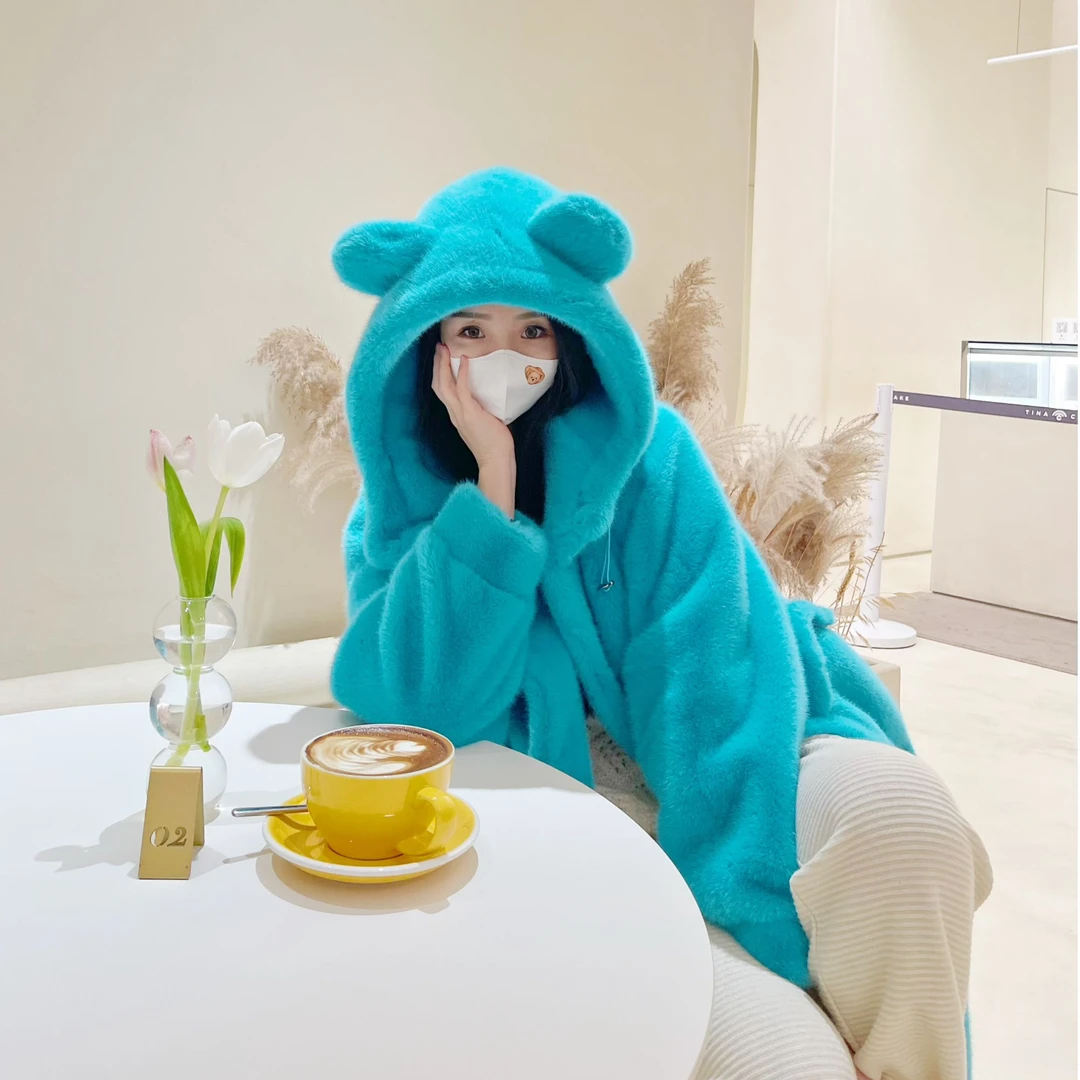 秋冬厚外套连帽时尚宽松网红气质百搭女装保暖外套冬季常规长袖