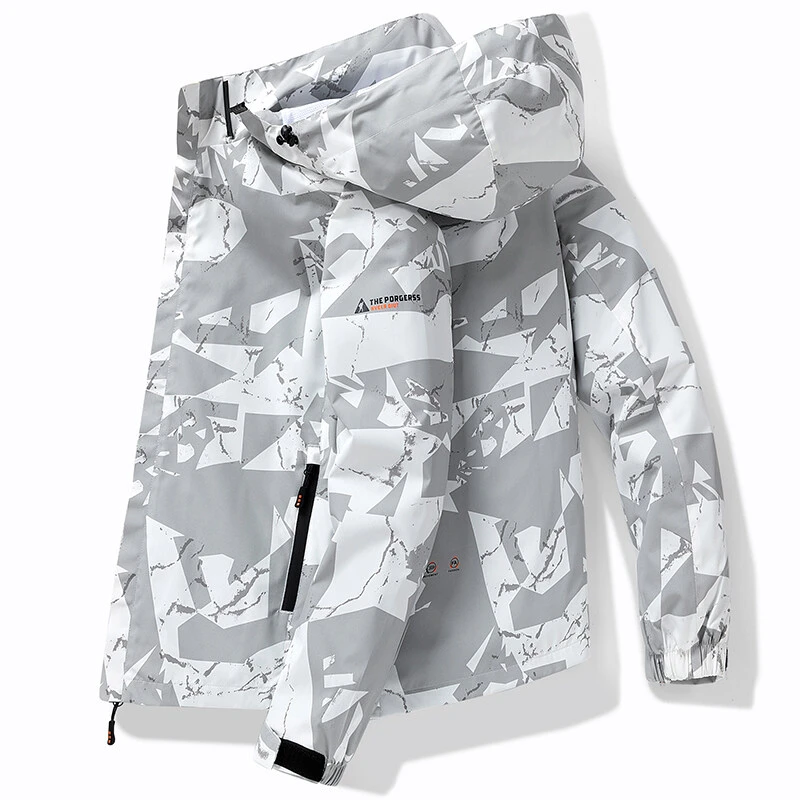 RORSTAND秋冬季冲锋衣连帽外套男士运动休闲夹克百搭时尚登山服