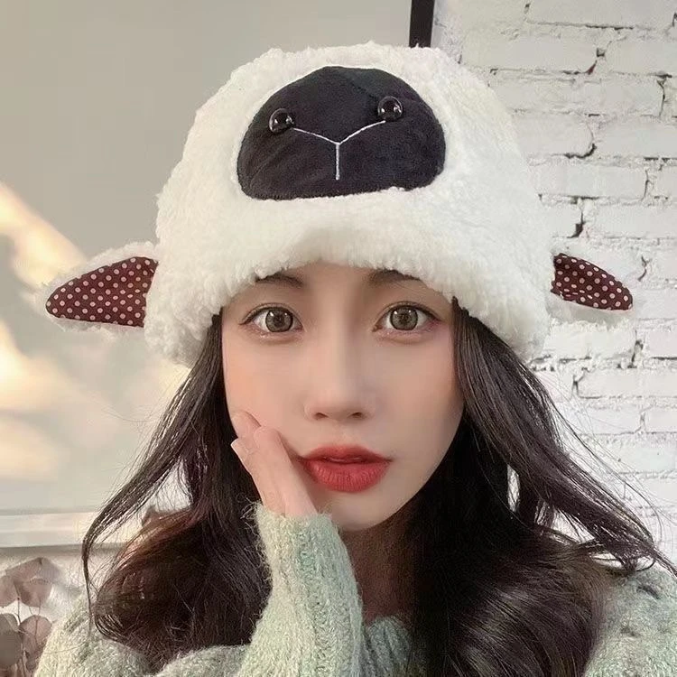 小羊帽羊了个羊羔同款帽子女秋冬保暖护耳毛绒包头帽可爱百搭新款
