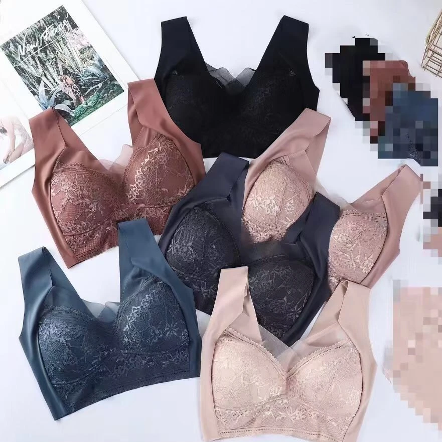 101大码美背内衣（100-210斤）无痕背心无钢圈聚拢时尚蕾丝舒适运动