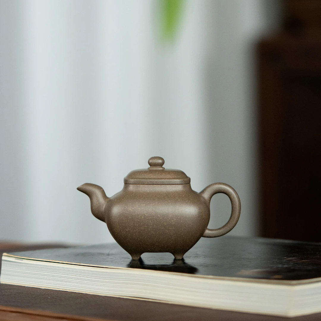 【利贞l四方传炉】原矿青段泥 约160cc 全手工制 紫砂壶 茶具QH