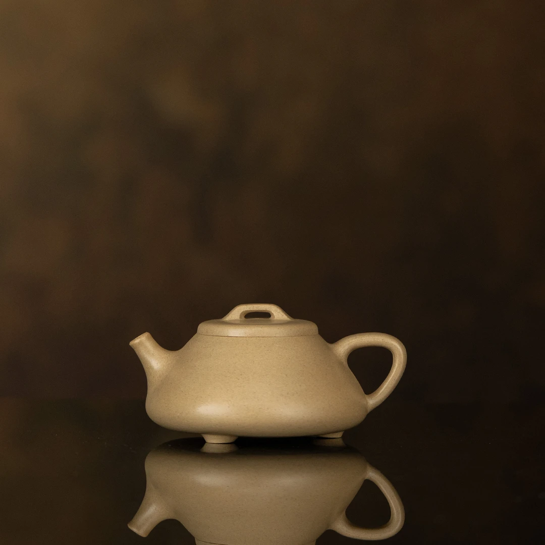【利贞l心舟石瓢】原矿本山绿泥 约180cc 手工制作 紫砂壶茶具HZ
