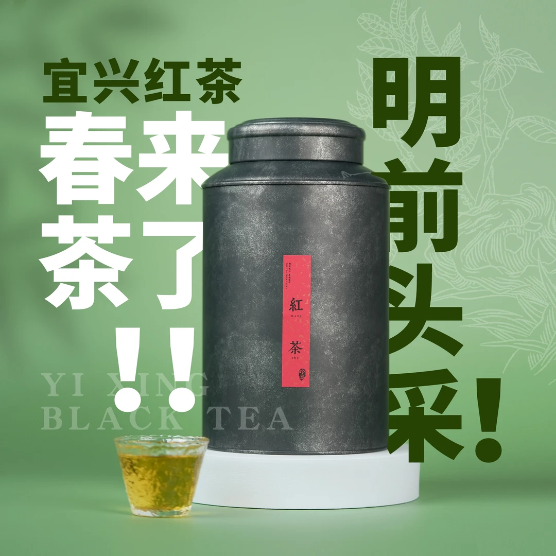 【利贞丨宜兴红茶春茶】头采明前2024 全是嫩芽金毫 半斤250g一罐