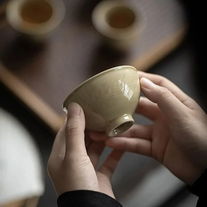 【利贞｜大雁主人杯】陶瓷定窑茶杯家用个人单杯 约65cc 福利系列