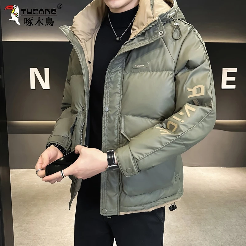 TUCANO/啄木鳥羽绒服男时尚休闲外套冬季加厚开衫免洗保暖外套潮