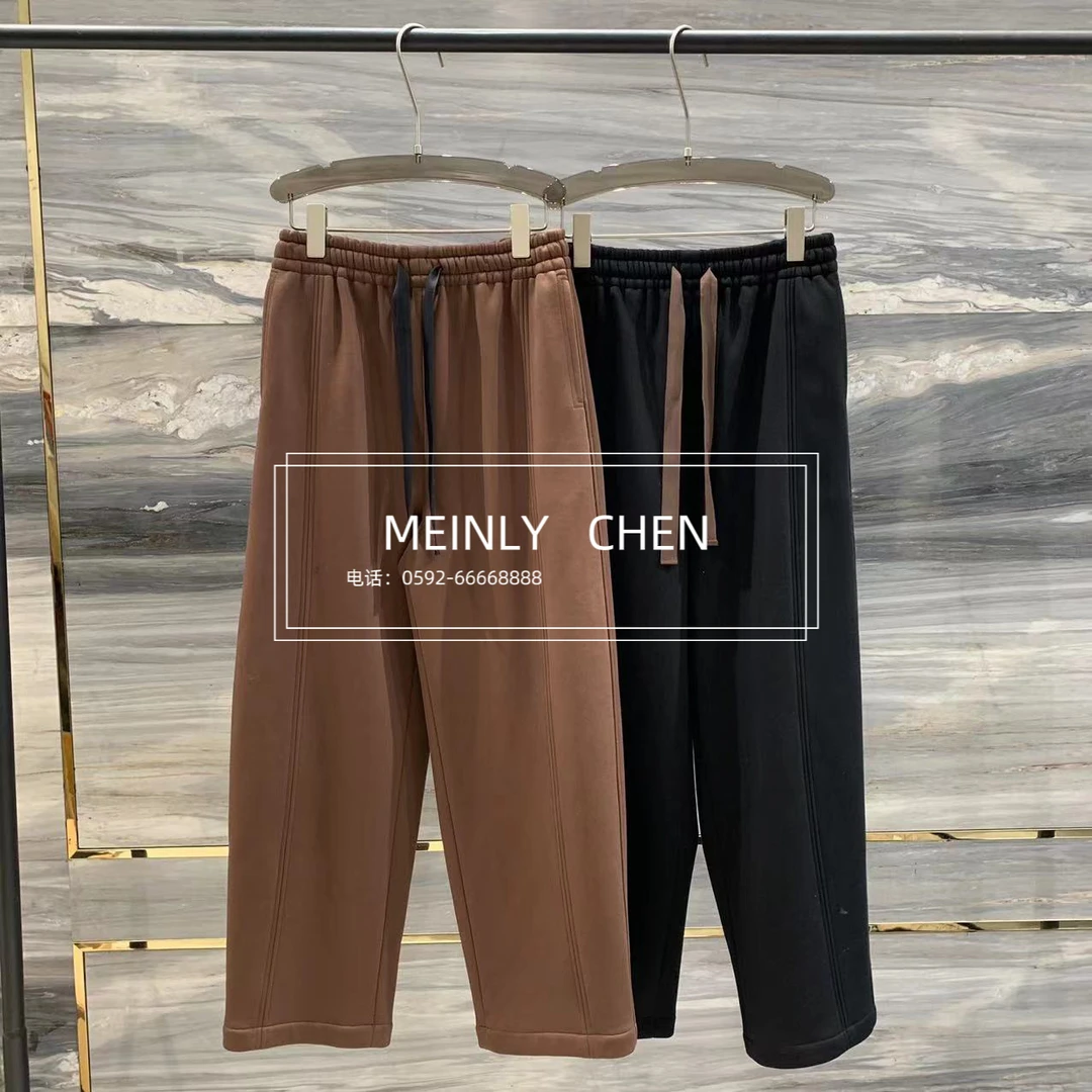 【MEINLY  CHEN】高端设计师款直筒休闲百搭加绒加厚卫裤823294-1