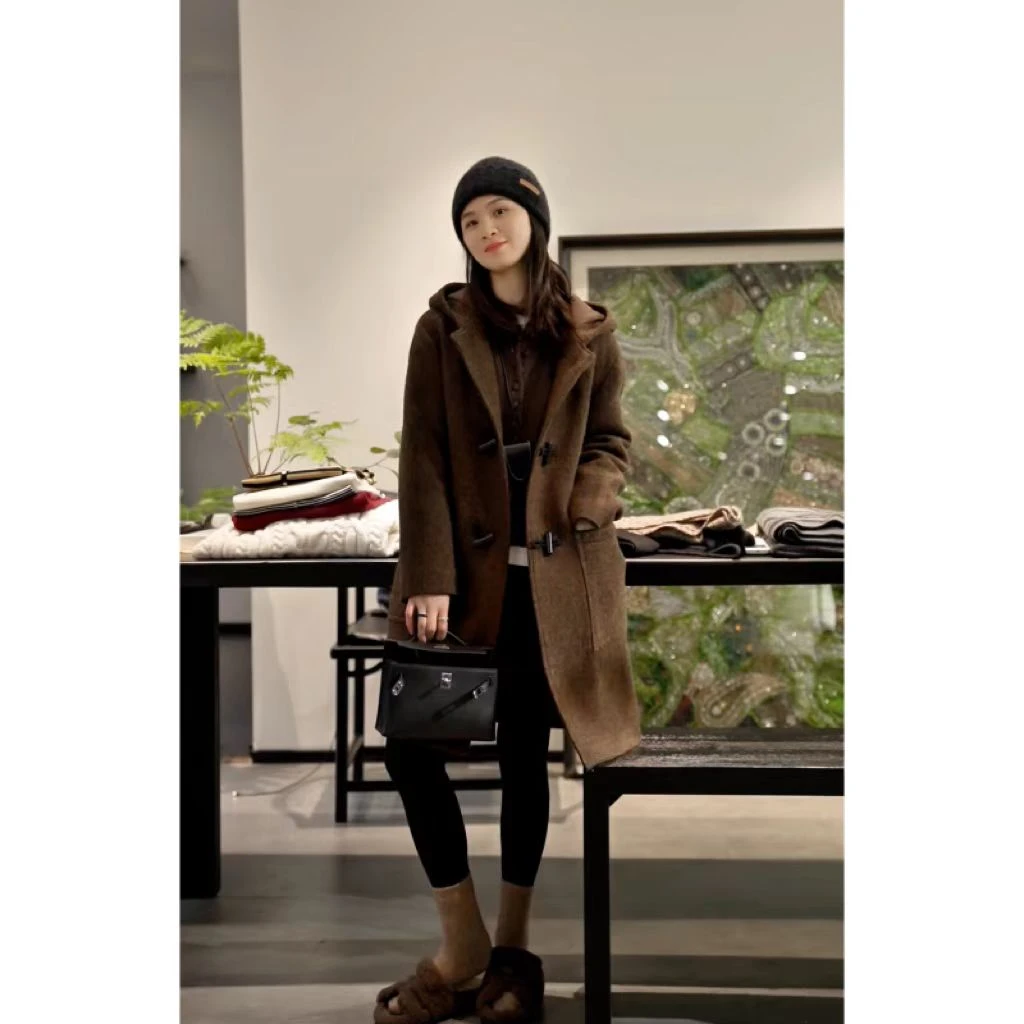 【MEINLY CHEN】【英伦风】高端设计师款连帽经典秋冬外套8824645