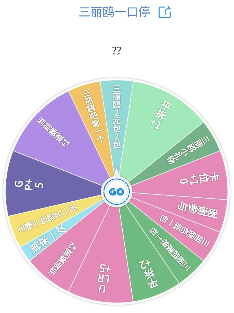 三丽欧整活儿大转盘！刺！（只看，勿拍！！）