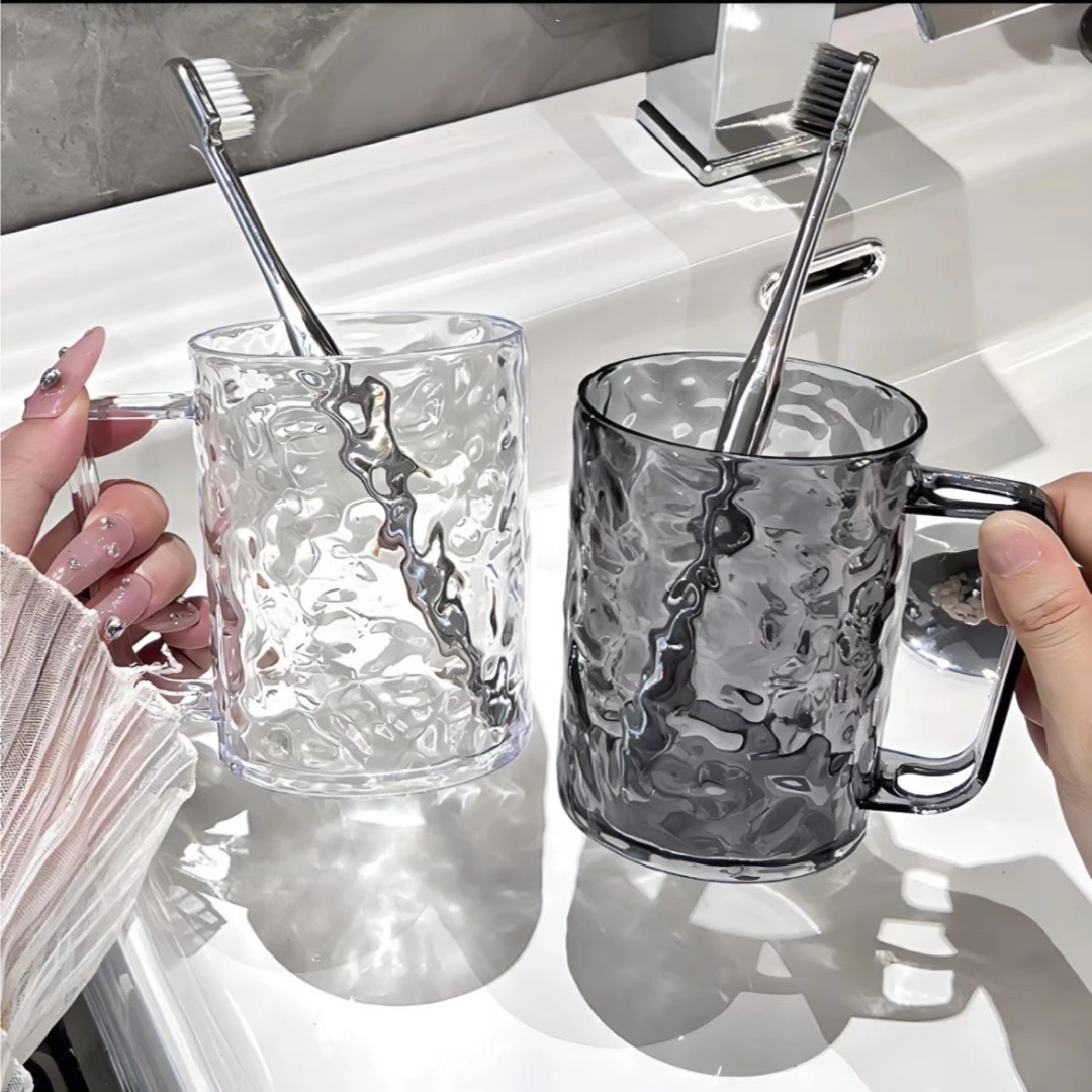开学季冰川轻奢漱口杯洗漱杯卫生间高级感刷牙杯浴室透明学生宿舍