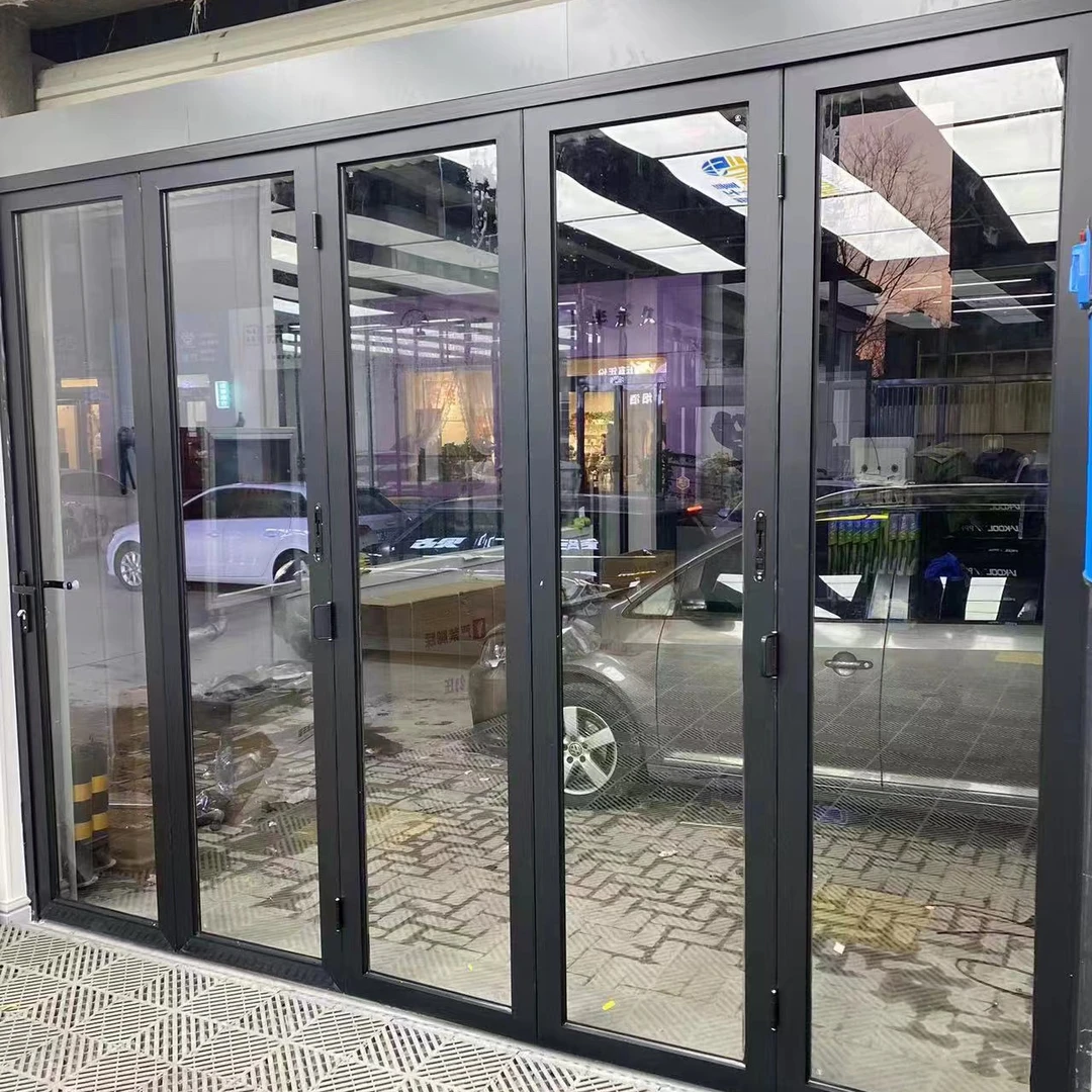 洗车店贴膜店铝合金玻璃折叠门