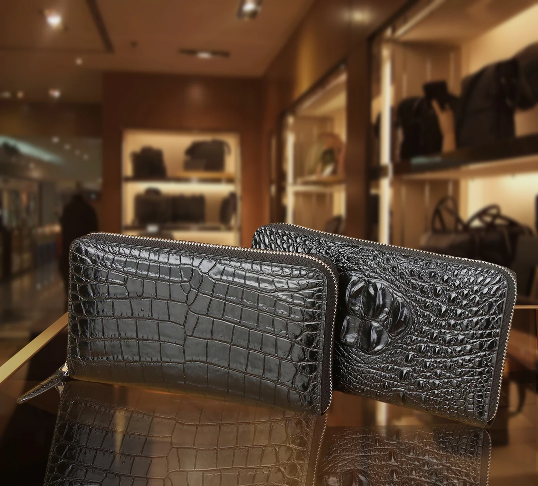 新款男士鳄鱼皮手包真皮大容量手拿包牛皮钱包多卡位手机包潮批发