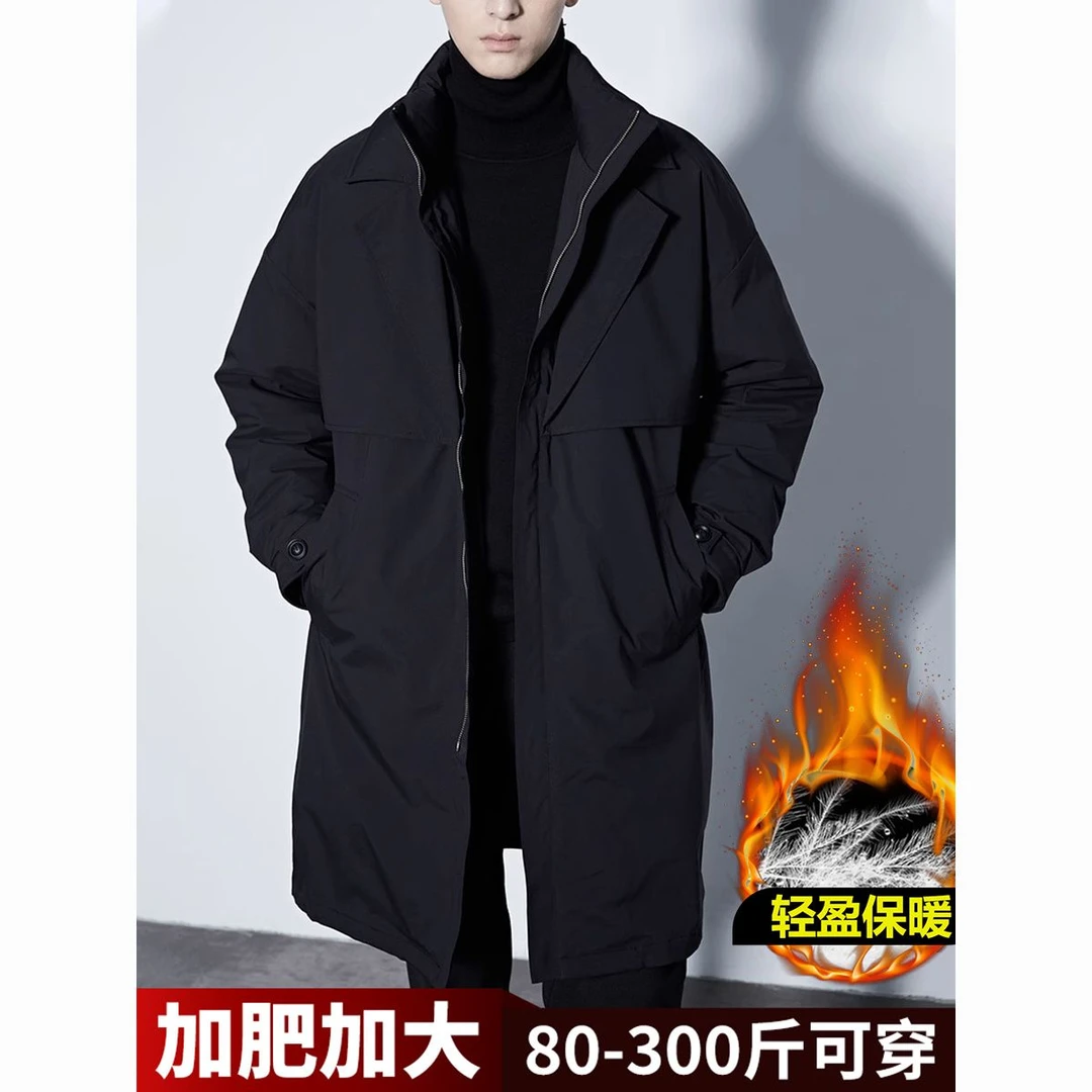 长款羽绒服男士高级感中长款2023新冬季新款宽松休闲防风保暖派