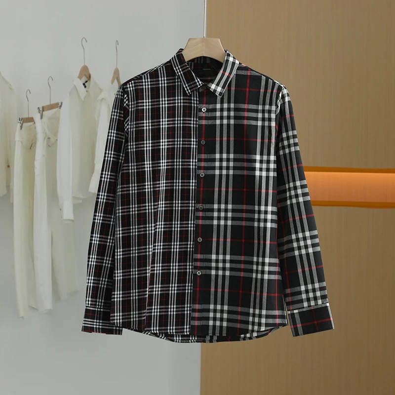 【唐长老自营】货号G0081男装春秋装格子百搭衬衫G