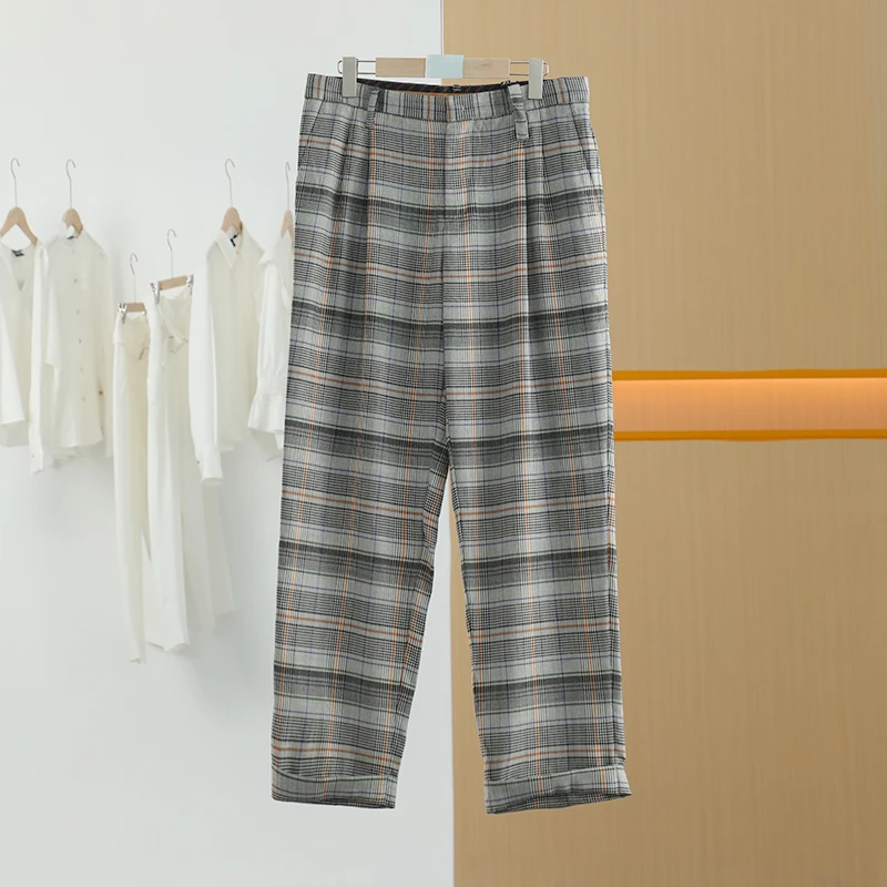 【唐长老自营】货号13432男装春秋装格子休闲长裤J