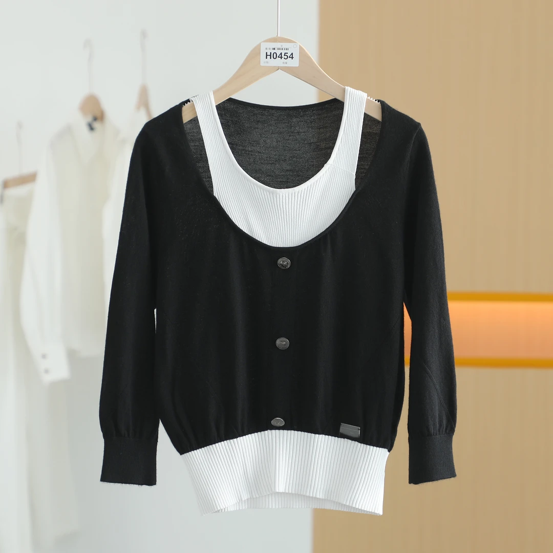 【唐长老自营】货号H0454女装新款潮流假两件针织衫HBL