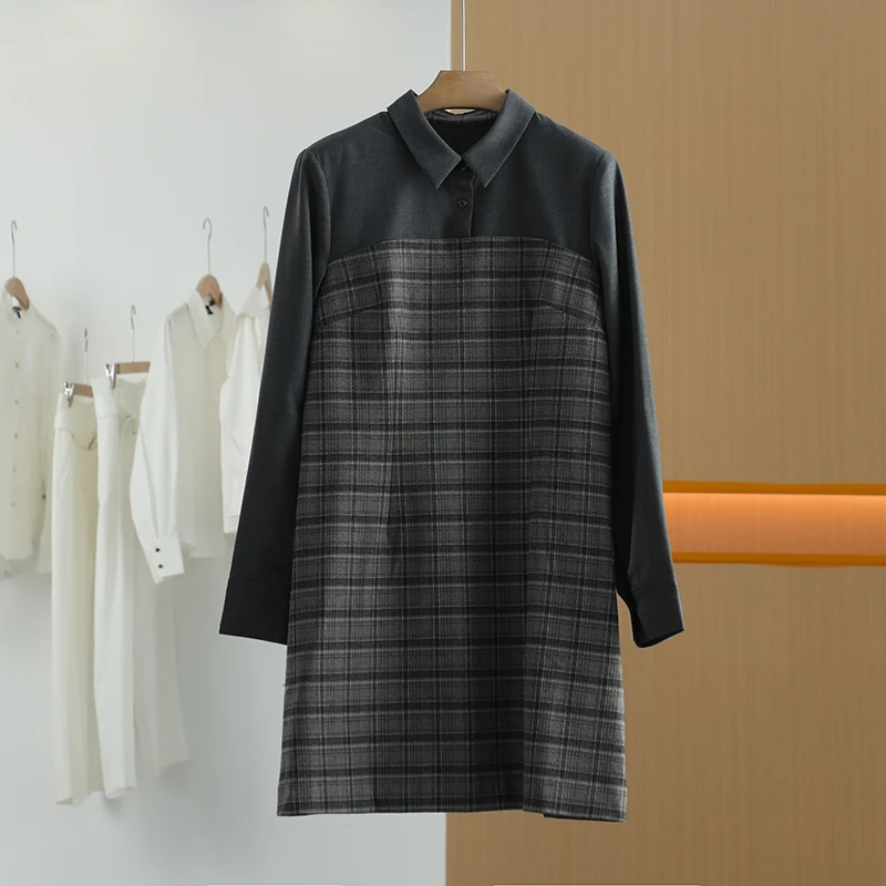 【唐长老自营】货号H1493女装春秋新款拼接休闲连衣裙HBL