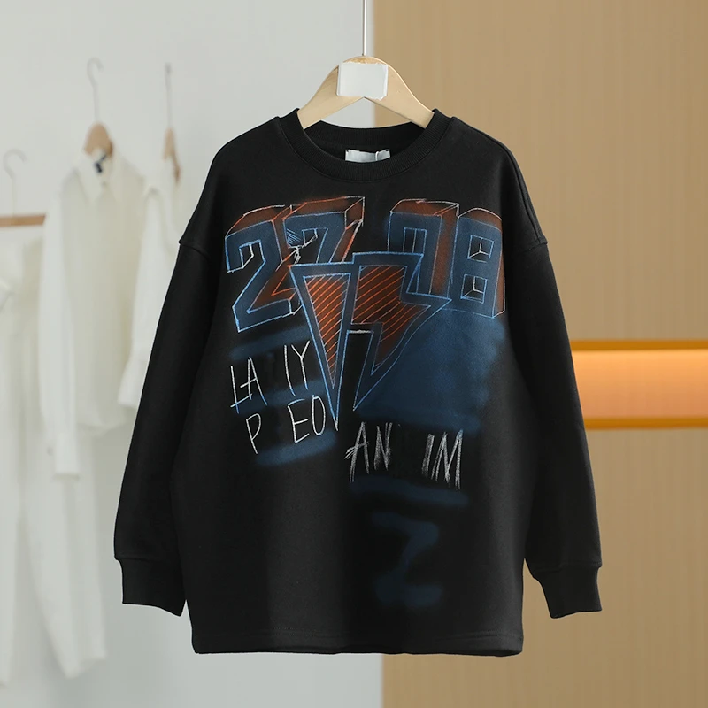 【唐长老自营】货号89115童装春秋新款时尚印花卫衣YTZ