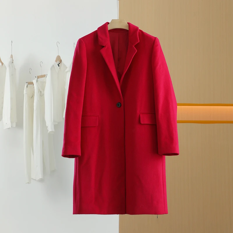 【唐长老自营】货号5254女装冬新款简约休闲毛呢外套M