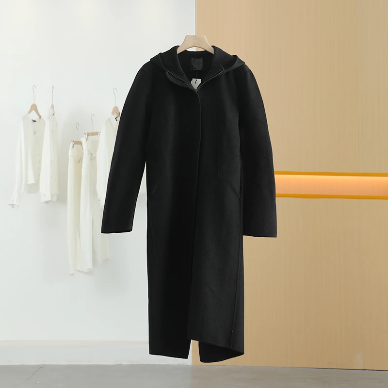 【唐长老自营】货号86129女装冬新款百搭长款呢大衣J