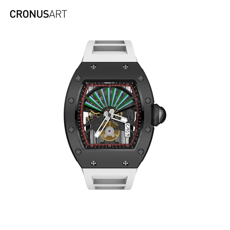 Cronus Art/Cronus Art国潮折扇时尚轻奢潮流酒桶形机械腕表碳素