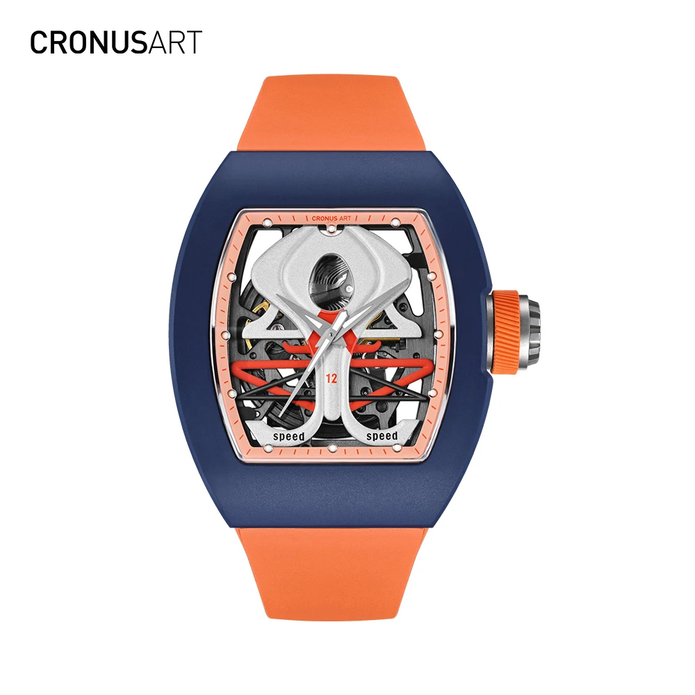 CronusArt克洛斯太空人蓝宝石镂空透明防水时尚名表夜光腕表潮流