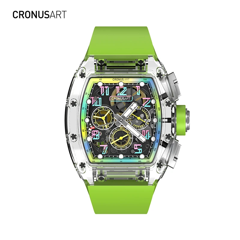 Cronus Art/Cronus Art时尚轻奢潮流酒桶形机械腕表时光隧道·绿