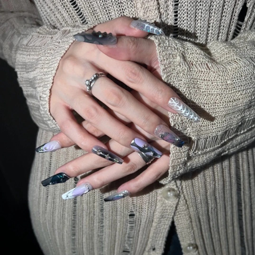 JOILNAIL秋冬纯手工穿戴甲【漩涡】辣妹y2k显白气质美甲ins